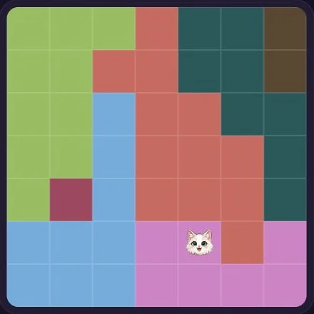 真實的 Meowdoku Normal 7×7 棋盤